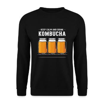 Vorteile Von Kombucha Für Brewer Maker Tea Lover - Unisex Pullover - Schwarz - Vorne - Alina (178cm) & Michal (187cm)
