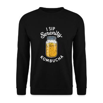 Vorteile Von Kombucha Für Brewer Maker Tea Lover - Unisex Pullover - Schwarz - Vorne - Alina (178cm) & Michal (187cm)