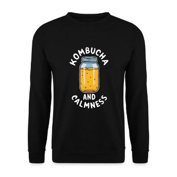 Benefits of Kombucha for Brewer Maker Tea Lover - Unisex Sweatshirt - black - Front - Alina (178cm) & Michal (187cm)