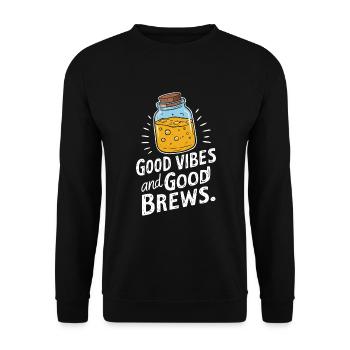 Vorteile Von Kombucha Für Brewer Maker Tea Lover - Unisex Pullover - Schwarz - Vorne - Alina (178cm) & Michal (187cm)