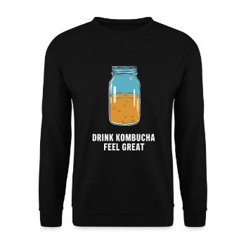 Benefits of Kombucha for Brewer Maker Tea Lover - Unisex Sweatshirt - black - Front - Alina (178cm) & Michal (187cm)