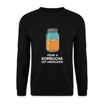 Benefits of Kombucha for Brewer Maker Tea Lover - Unisex Sweatshirt - black - Front - Alina (178cm) & Michal (187cm)
