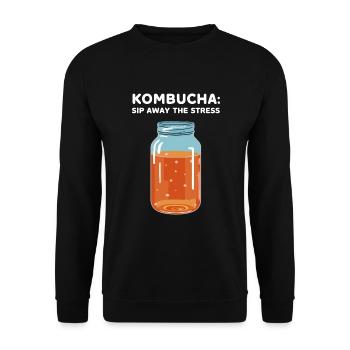 Benefits of Kombucha for Brewer Maker Tea Lover - Unisex Sweatshirt - black - Front - Alina (178cm) & Michal (187cm)