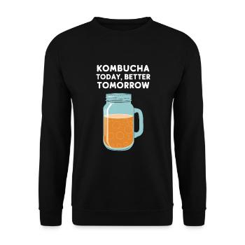 Vorteile Von Kombucha Für Brewer Maker Tea Lover - Unisex Pullover - Schwarz - Vorne - Alina (178cm) & Michal (187cm)