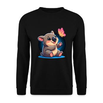 Se sentir Wombat-Tastic aujourd’hui - Wombat drôle - Sweat-shirt Unisexe - noir - Devant - Alina (178cm) & Michal (187cm)