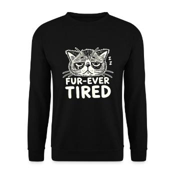 Emo Cat Design Für Gothische Katzenliebhaber Und - Unisex Pullover - Schwarz - Vorne - Alina (178cm) & Michal (187cm)