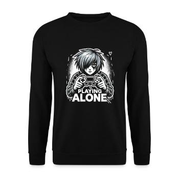 Gaming Emo Retro Games Pixel Art Goth Aesthetic - Unisex Sweatshirt - black - Front - Alina (178cm) & Michal (187cm)