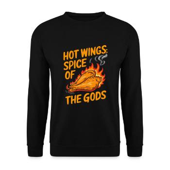 Hot Chicken Wings Spicy Wings Buffalo Wings - Unisex Pullover - Schwarz - Vorne - Alina (178cm) & Michal (187cm)