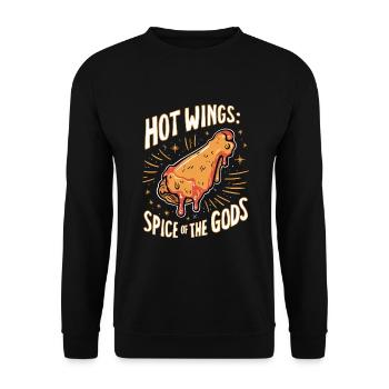 Ailes de poulet chaudes Ailes de poulet épicées Ailes de buffle - Sweat-shirt Unisexe - noir - Devant - Alina (178cm) & Michal (187cm)
