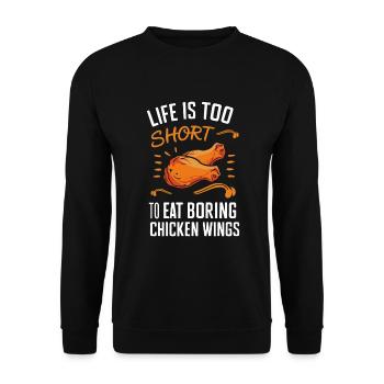 Ailes de poulet chaudes Ailes de poulet épicées Ailes de buffle - Sweat-shirt Unisexe - noir - Devant - Alina (178cm) & Michal (187cm)