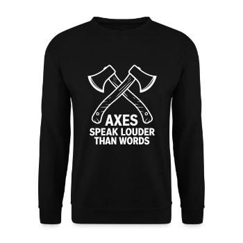 Maîtres du lancer de hache pour une pratique précise de la cible - Sweat-shirt Unisexe - noir - Devant - Alina (178cm) & Michal (187cm)