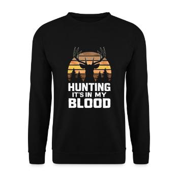 Vivez l’excitation de la chasse au cerf en forêt avec - Sweat-shirt Unisexe - noir - Devant - Alina (178cm) & Michal (187cm)