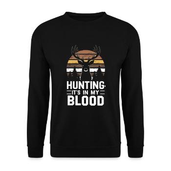 Vivez l’excitation de la chasse au cerf en forêt avec - Sweat-shirt Unisexe - noir - Devant - Alina (178cm) & Michal (187cm)