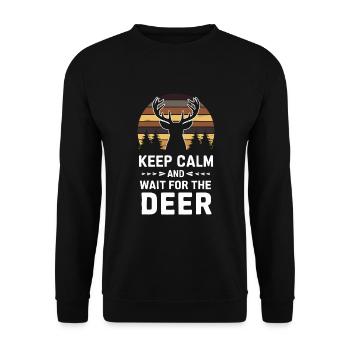 Vivez l’excitation de la chasse au cerf en forêt avec - Sweat-shirt Unisexe - noir - Devant - Alina (178cm) & Michal (187cm)