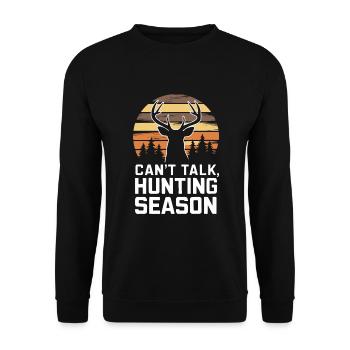 Vivez l’excitation de la chasse au cerf en forêt avec - Sweat-shirt Unisexe - noir - Devant - Alina (178cm) & Michal (187cm)