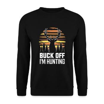Vivez l’excitation de la chasse au cerf en forêt avec - Sweat-shirt Unisexe - noir - Devant - Alina (178cm) & Michal (187cm)
