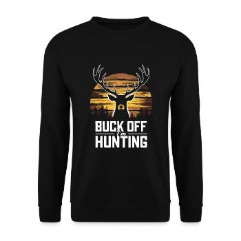 Vivez l’excitation de la chasse au cerf en forêt avec - Sweat-shirt Unisexe - noir - Devant - Alina (178cm) & Michal (187cm)