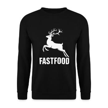 Vivez l’excitation de la chasse au cerf en forêt avec - Sweat-shirt Unisexe - noir - Devant - Alina (178cm) & Michal (187cm)