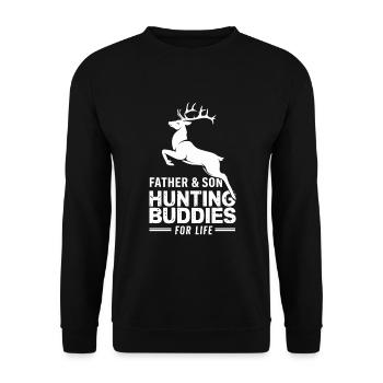 Vivez l’excitation de la chasse au cerf en forêt avec - Sweat-shirt Unisexe - noir - Devant - Alina (178cm) & Michal (187cm)
