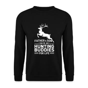 Vivez l’excitation de la chasse au cerf en forêt avec - Sweat-shirt Unisexe - noir - Devant - Alina (178cm) & Michal (187cm)