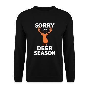 Vivez l’excitation de la chasse au cerf en forêt avec - Sweat-shirt Unisexe - noir - Devant - Alina (178cm) & Michal (187cm)