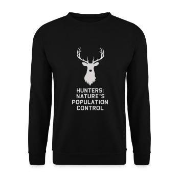 Vivez l’excitation de la chasse au cerf en forêt avec - Sweat-shirt Unisexe - noir - Devant - Alina (178cm) & Michal (187cm)