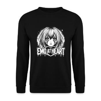 Art de l’anime et esthétique gothique pour la mode alternative - Sweat-shirt Unisexe - noir - Devant - Alina (178cm) & Michal (187cm)