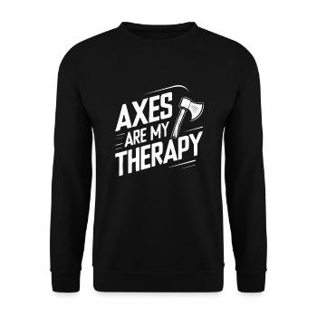 Maîtres du lancer de hache pour une pratique précise de la cible - Sweat-shirt Unisexe - noir - Devant - Alina (178cm) & Michal (187cm)