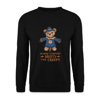 Horror Teddy Bear Clawing Through The Night Horror - Unisex Sweatshirt - black - Front - Alina (178cm) & Michal (187cm)