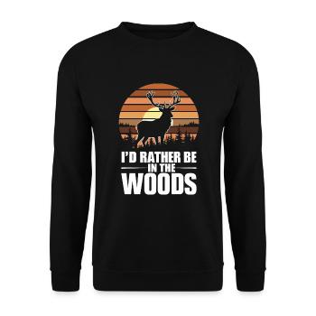Vivez l’excitation de la chasse au cerf en forêt avec - Sweat-shirt Unisexe - noir - Devant - Alina (178cm) & Michal (187cm)