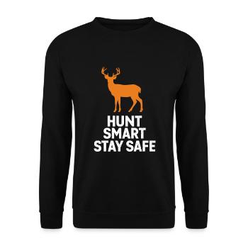 Vivez l’excitation de la chasse au cerf en forêt avec - Sweat-shirt Unisexe - noir - Devant - Alina (178cm) & Michal (187cm)