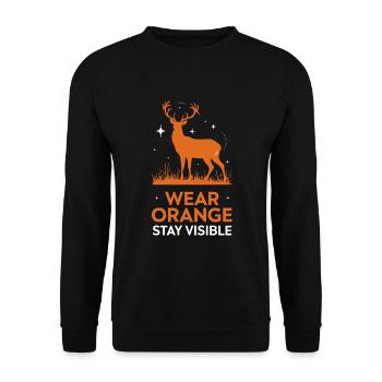 Vivez l’excitation de la chasse au cerf en forêt avec - Sweat-shirt Unisexe - noir - Devant - Alina (178cm) & Michal (187cm)
