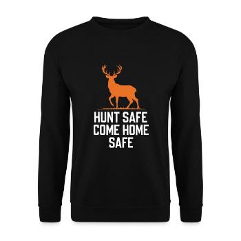 Vivez l’excitation de la chasse au cerf en forêt avec - Sweat-shirt Unisexe - noir - Devant - Alina (178cm) & Michal (187cm)