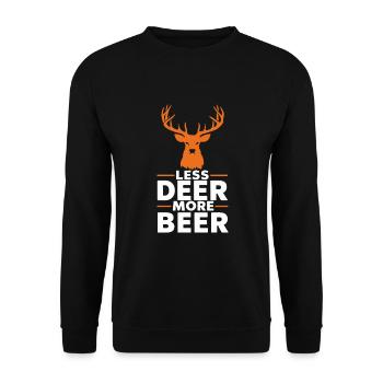 Vivez l’excitation de la chasse au cerf en forêt avec - Sweat-shirt Unisexe - noir - Devant - Alina (178cm) & Michal (187cm)