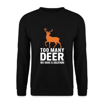 Vivez l’excitation de la chasse au cerf en forêt avec - Sweat-shirt Unisexe - noir - Devant - Alina (178cm) & Michal (187cm)