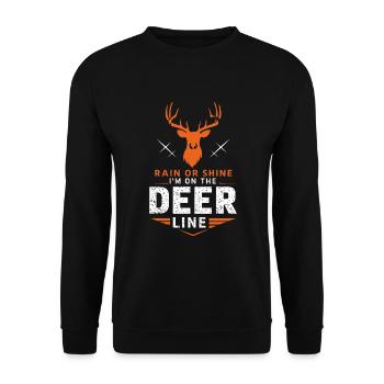 Vivez l’excitation de la chasse au cerf en forêt avec - Sweat-shirt Unisexe - noir - Devant - Alina (178cm) & Michal (187cm)