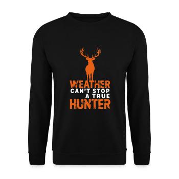Vivez l’excitation de la chasse au cerf en forêt avec - Sweat-shirt Unisexe - noir - Devant - Alina (178cm) & Michal (187cm)