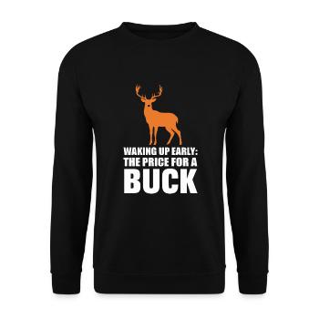 Vivez l’excitation de la chasse au cerf en forêt avec - Sweat-shirt Unisexe - noir - Devant - Alina (178cm) & Michal (187cm)