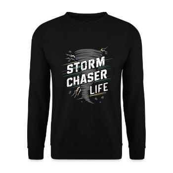 Découvrez le monde fascinant de la chasse aux tornades - Sweat-shirt Unisexe - noir - Devant - Alina (178cm) & Michal (187cm)
