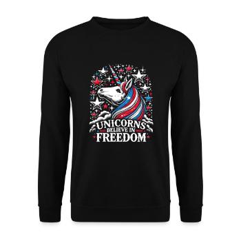 Patriotisme magique Licorne américaine États-Unis - Sweat-shirt Unisexe - noir - Devant - Alina (178cm) & Michal (187cm)