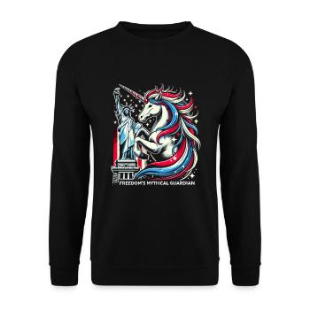 Patriotisme magique Licorne américaine États-Unis - Sweat-shirt Unisexe - noir - Devant - Alina (178cm) & Michal (187cm)