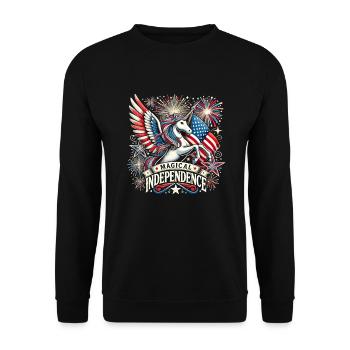 Patriotisme magique Licorne américaine États-Unis - Sweat-shirt Unisexe - noir - Devant - Alina (178cm) & Michal (187cm)