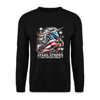 Patriotisme magique Licorne américaine États-Unis - Sweat-shirt Unisexe - noir - Devant - Alina (178cm) & Michal (187cm)