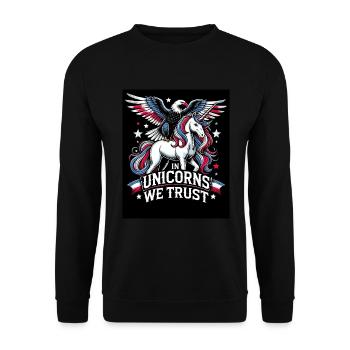 Patriotisme magique Licorne américaine États-Unis - Sweat-shirt Unisexe - noir - Devant - Alina (178cm) & Michal (187cm)