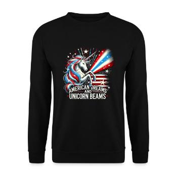 Patriotisme magique Licorne américaine États-Unis - Sweat-shirt Unisexe - noir - Devant - Alina (178cm) & Michal (187cm)