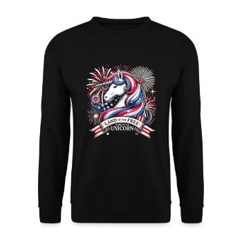 Patriotisme magique Licorne américaine États-Unis - Sweat-shirt Unisexe - noir - Devant - Alina (178cm) & Michal (187cm)