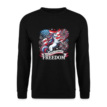 Patriotisme magique Licorne américaine États-Unis - Sweat-shirt Unisexe - noir - Devant - Alina (178cm) & Michal (187cm)