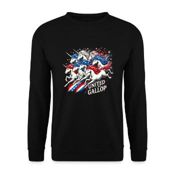 Patriotisme magique Licorne américaine États-Unis - Sweat-shirt Unisexe - noir - Devant - Alina (178cm) & Michal (187cm)