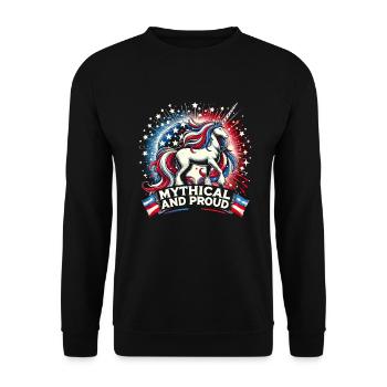 Patriotisme magique Licorne américaine États-Unis - Sweat-shirt Unisexe - noir - Devant - Alina (178cm) & Michal (187cm)