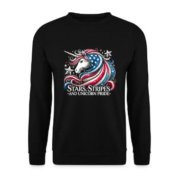 Patriotisme magique Licorne américaine États-Unis - Sweat-shirt Unisexe - noir - Devant - Alina (178cm) & Michal (187cm)